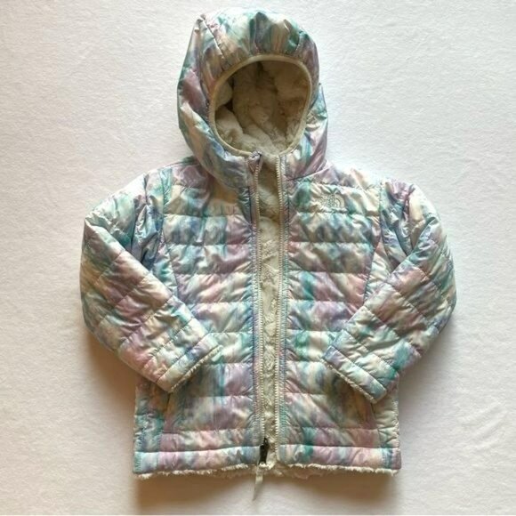 The North Face Other - The North Face Girls Mossbud Swirl Reversible Jacket 4T Pastel Puffer Fur Snow